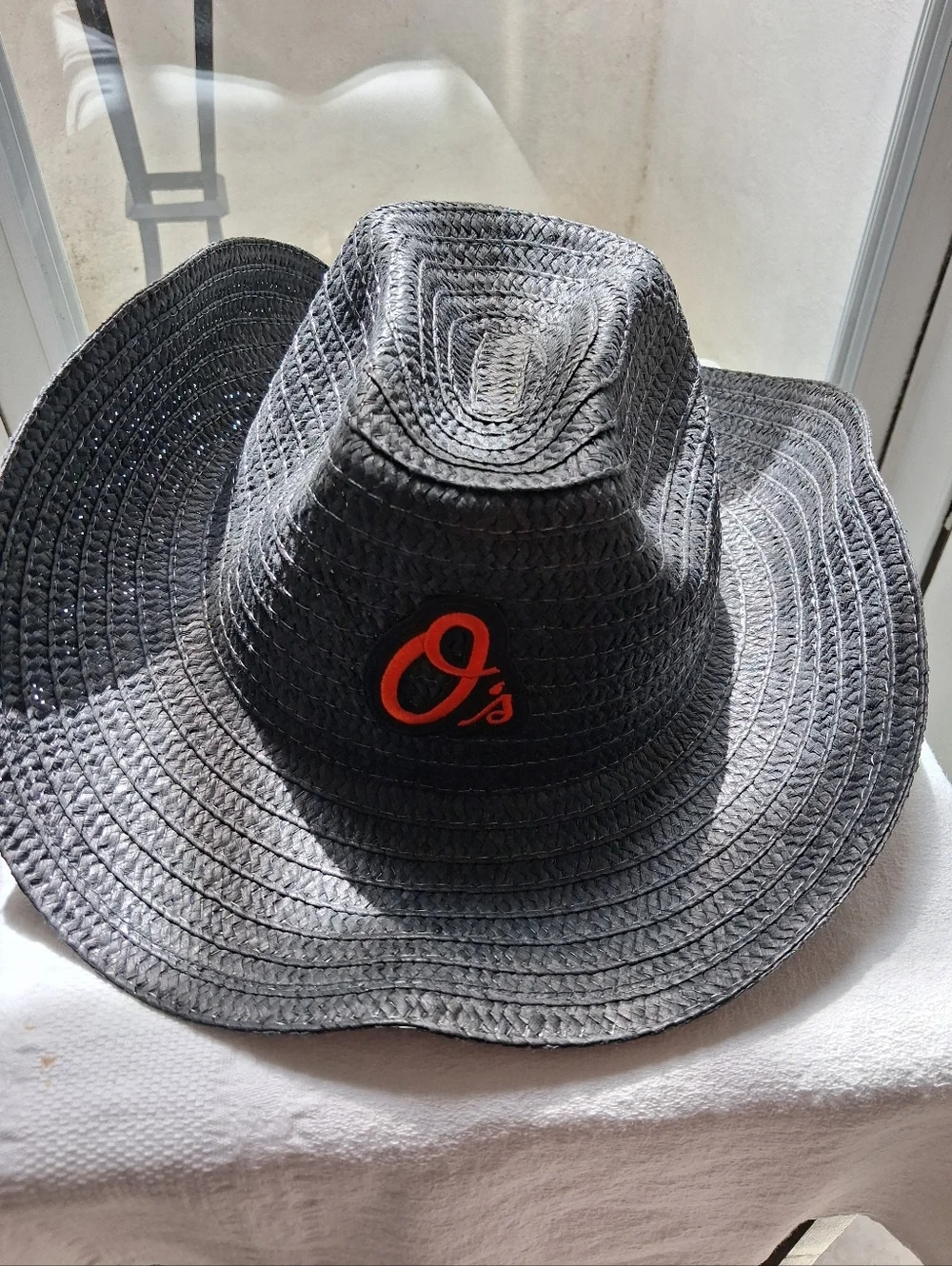 Baltimore Orioles  Black Straw Fedora Hat  Orange O's Logo Unisex Accessories